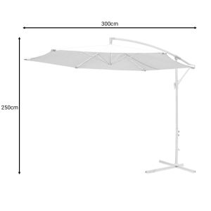 Jiopel beach umbrella with aluminum stand and beige textile 3m