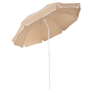 Beach umbrella with 8 fiberglass spokes 2.00m Hm6015.04 color mocha-white pole