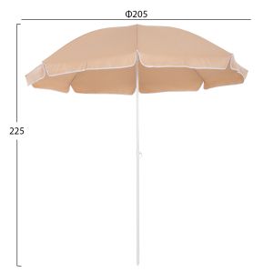 Beach umbrella with 8 fiberglass spokes 2.00m Hm6015.04 color mocha-white pole