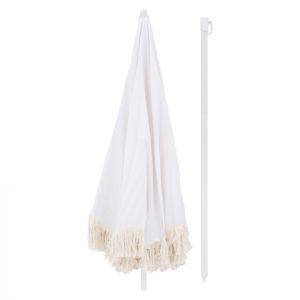 Beach umbrella with frictions beige macrame Hm5775,01 8 radii D180x200m,