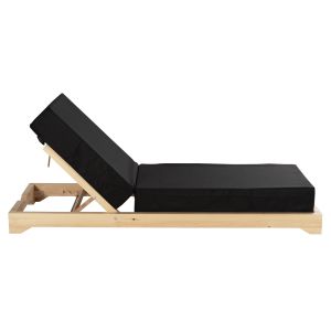 Beach lounger Ikaria Hm10623,01solid pine-black cushion 20cm Thick