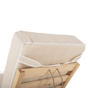 Beach lounger Ikaria Hm10623,02 pine solid wood-cushions beige textile 20cm thickness