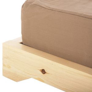 Beach lounger Ikaria Hm10623,04 pine solid wood - cushions textile color mocha 20cm thickness