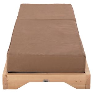 Beach lounger Ikaria Hm10623,04 pine solid wood - cushions textile color mocha 20cm thickness