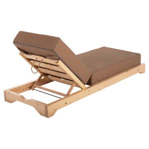 Beach lounger Ikaria Hm10623,04 pine solid wood - cushions textile color mocha 20cm thickness