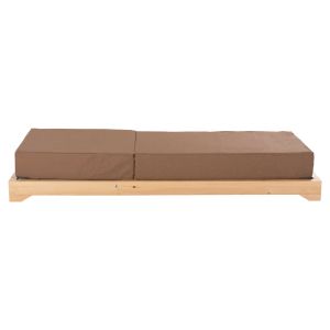 Beach lounger Ikaria Hm10623,04 pine solid wood - cushions textile color mocha 20cm thickness