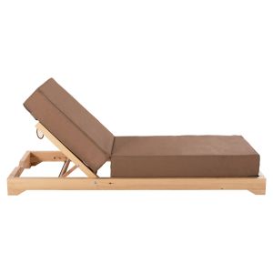 Beach lounger Ikaria Hm10623,04 pine solid wood - cushions textile color mocha 20cm thickness