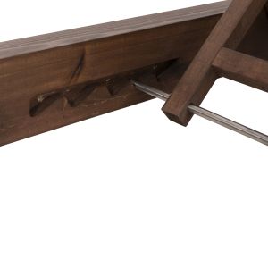 Beach lounger Ikaria solid pine wood walnut color textile ecru color 20cm cushion thickness Hm10622,02