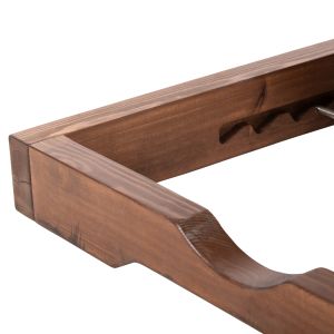Beach lounger Ikaria solid pine wood walnut color textile mocha color 20cm cushion thickness 20cm Hm10622.04