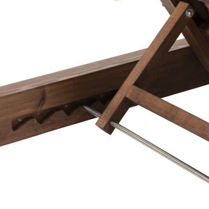 Beach lounger Ikaria solid pine wood walnut color textile mocha color 20cm cushion thickness 20cm Hm10622.04