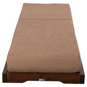 Beach lounger Ikaria solid pine wood walnut color textile mocha color 20cm cushion thickness 20cm Hm10622.04