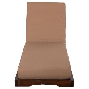Beach lounger Ikaria solid pine wood walnut color textile mocha color 20cm cushion thickness 20cm Hm10622.04