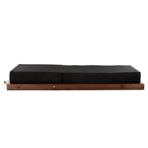 Ikaria beach lounger, solid pine wood, walnut color, mocha color textile, 20cm, cushion thickness 20cm, Hm10622.01