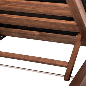Ikaria beach lounger, solid pine wood, walnut color, mocha color textile, 20cm, cushion thickness 20cm, Hm10622.01