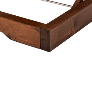 Ikaria beach lounger, solid pine wood, walnut color, mocha color textile, 20cm, cushion thickness 20cm, Hm10622.01