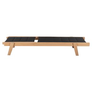 Beach lounger Milos beech in natural-black Textile204x65x31.5-92.5hcm91hcm Hm10650