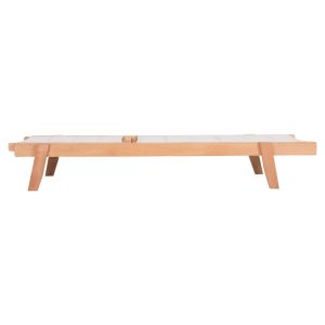 Beach lounger Milos beech in natural-ecru textile 204x65x92.5hcm Hm10650