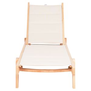 Beach lounger Milos beech in natural-ecru textile 204x65x92.5hcm Hm10650