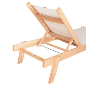 Beach lounger Milos beech in natural-ecru textile 204x65x92.5hcm Hm10650