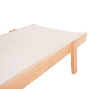 Beach lounger Milos beech in natural-ecru textile 204x65x92.5hcm Hm10650