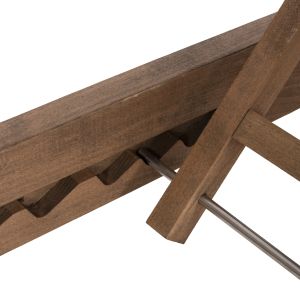 Beach lounger Milos beech in textile Walnut-ecru204x65x92.5hcm Hm10685