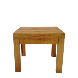 Плажна маса от поли тиково дърво в естествен нюанс 35x35x30 см