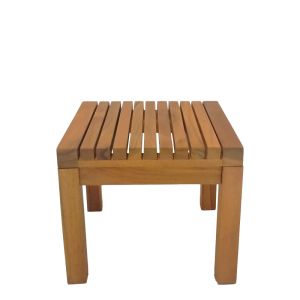 Плажна маса от поли тиково дърво в естествен нюанс 35x35x30 см