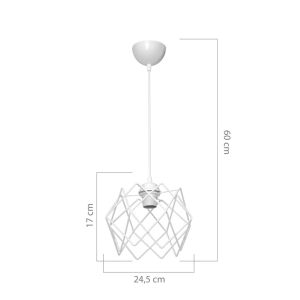 Ceiling lamp E27 with single ceiling lamp Teeby metal in white lampshade Φ22x17cm