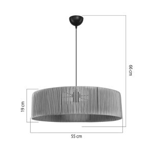 Tebaha single E27 ceiling lamp in brown lampshade Φ55x20cm