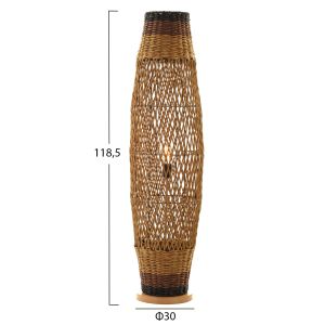 Wicker lamp in sandy beige metal base Hm4343 D30x120cm