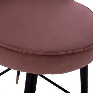 Plush medium-high bar stool Princess Vesna Hm8736,02 rose ash color 50x50x90cm