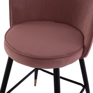 Plush medium-high bar stool Princess Vesna Hm8736,02 rose ash color 50x50x90cm
