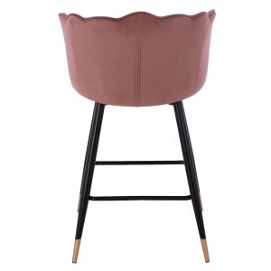 Plush medium-high bar stool Princess Vesna Hm8736,02 rose ash color 50x50x90cm