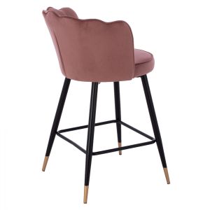Plush medium-high bar stool Princess Vesna Hm8736,02 rose ash color 50x50x90cm