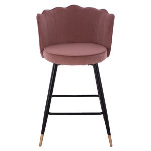 Plush medium-high bar stool Princess Vesna Hm8736,02 rose ash color 50x50x90cm