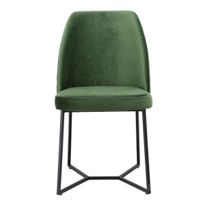 Plush dining chair Stephanie in green color48*47*83