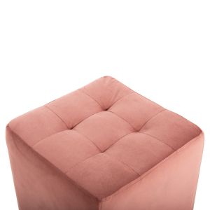 Plush stool-chest Punk Hm264,12 rose ash color 39χ39χ36hcm