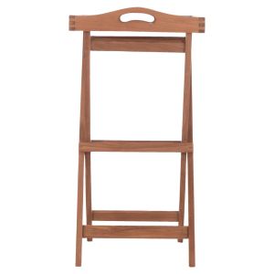 Serving tray on folding stand Barnaby Hm4580 teak wood in natural color 63x40x77cm
