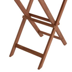 Serving tray on folding stand Barnaby Hm4580 teak wood in natural color 63x40x77cm