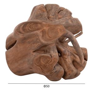 Floor decoration Clemor (l) Hm18302 sphere, made of solid teak wood - natural color φ50cm.