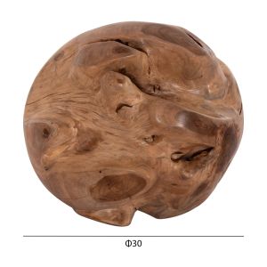 Floor decoration Clemor (s) Hm18300 sphere, made of solid teak wood - natural color φ30 cm.