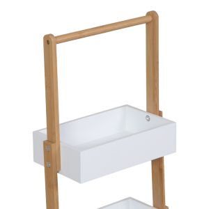 ПОДОВА ЕТАЖЕРКА ARVY БАМБУК В БЯЛО-ЕСТЕСТВЕН ЦВЯТ 32X20X75.5СМ