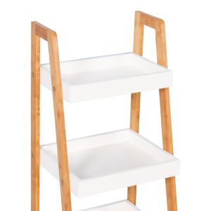 ПОДОВА ЕТАЖЕРКА LEBY БАМБУК-MDF В БЯЛО-ЕСТЕСТВЕН ЦВЯТ 35X34X98СМ