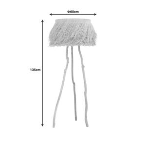 Floor lamp Herfo E27 rattan in natural color D60x135cm