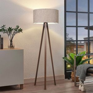 Floor lamp Pwl-1059 E27 in sand/beige-walnut shade D38x140cm