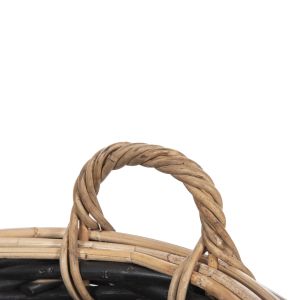Подови кошници 2 броя Potts Rattan в черно и натурално D61+d45cm Hm4379