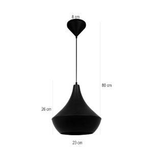 Chandelier 233 in black color with dimensions 23*80cm