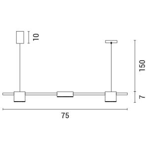 Полилей 3 Led 24w 75x150cm черна Arte Illumina