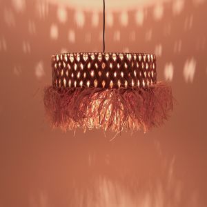 Annhele chandelier made of sisal in natural color D50x35cm
