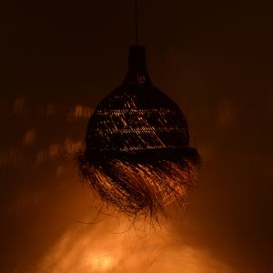Cazin Mendong chandelier in natural lampshade D60x68cm